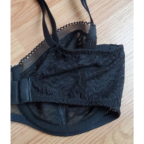 NWT Chantelle c Jolie floral lace demi underwire bra black romantic adjustable - Picture 7 of 12